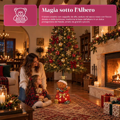Socle décoratif pour sapin de Noël, 10 motifs, en fer et magnésium, fixation universelle, pour sapins jusqu’à 210 cm, 2 modèles avec lumières LED
