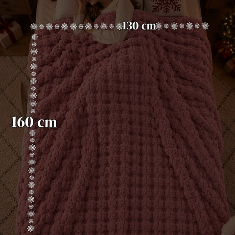 Ensemble couverture et chaussons doux et enveloppants | Plaid moelleux 130x160 cm, chaussons taille unique, 4 couleurs