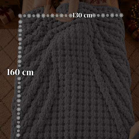 Ensemble couverture et chaussons doux et enveloppants | Plaid moelleux 130x160 cm, chaussons taille unique, 4 couleurs