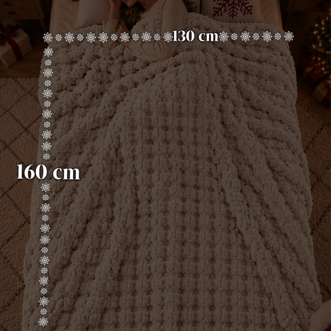 Ensemble couverture et chaussons doux et enveloppants | Plaid moelleux 130x160 cm, chaussons taille unique, 4 couleurs