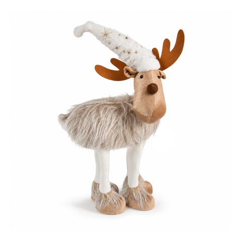 Grand Rennes de Noël en Peluche Douce 63 cm – Décoration de Noël avec Pattes Lestées | 4 Couleurs
