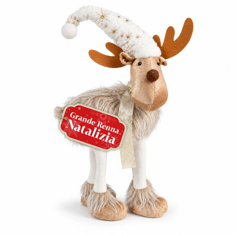 Grand Rennes de Noël en Peluche Douce 63 cm – Décoration de Noël avec Pattes Lestées | 4 Couleurs