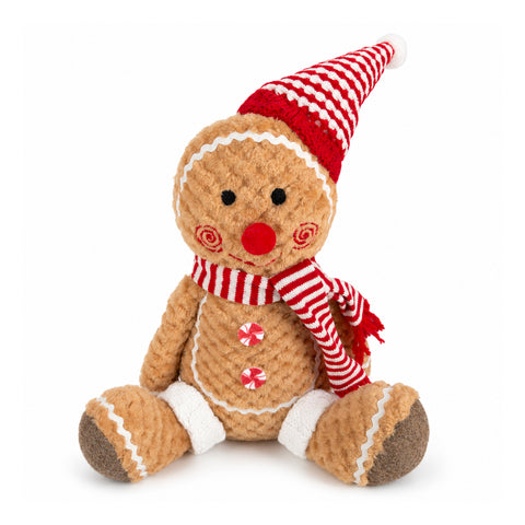 Peluche Bonhomme de Pain d'Épices Ginger 30 et 40 cm – Décoration de Noël avec Toque de Chef ou Bonnet de Noël