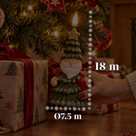 Candela Natalizia LED a Batteria in 3 Varianti – Babbo Natale con Albero, Orsetto e Viso Orso, Fiamma Effetto Reale, Decorazione Natale