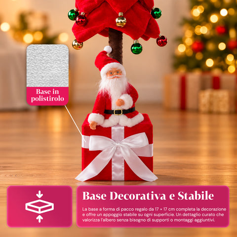 Sapin de Noël extensible de 90 et 95 cm avec paquet cadeau et personnages