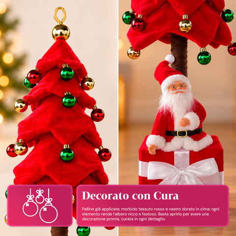 Sapin de Noël extensible de 90 et 95 cm avec paquet cadeau et personnages