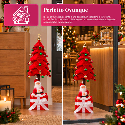 Sapin de Noël extensible de 90 et 95 cm avec paquet cadeau et personnages