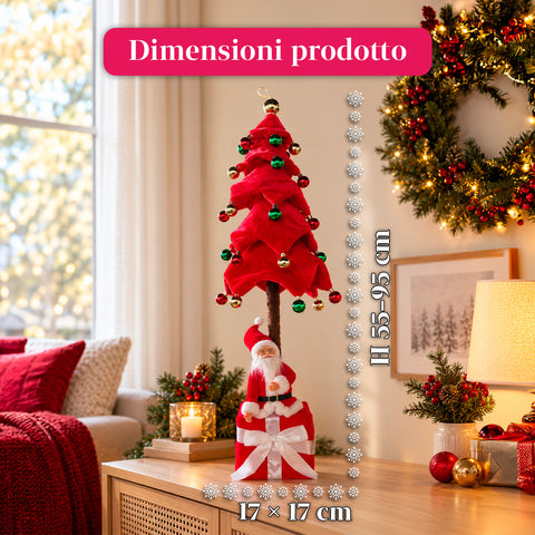 Sapin de Noël extensible de 90 et 95 cm avec paquet cadeau et personnages