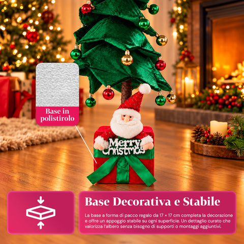Sapin de Noël extensible de 90 et 95 cm avec paquet cadeau et personnages
