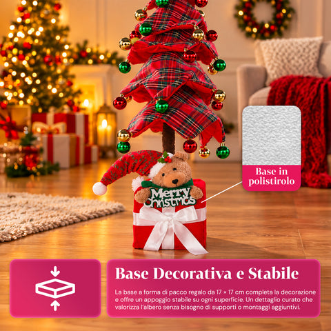 Sapin de Noël extensible de 90 et 95 cm avec paquet cadeau et personnages