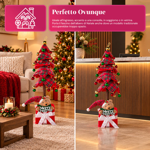 Sapin de Noël extensible de 90 et 95 cm avec paquet cadeau et personnages