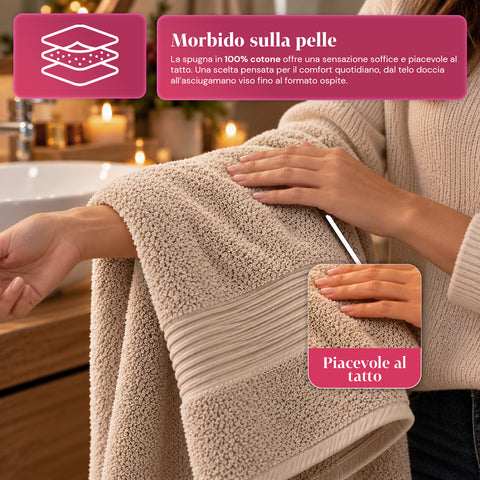 Lot de 3 serviettes de bain 100 % coton – Ensemble comprenant une serviette de 90x140, une serviette de 60x100 et une serviette d’invité de 40x60 cm, douces et absorbantes, 6 couleurs