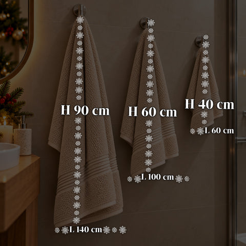 Lot de 3 serviettes de bain 100 % coton – Ensemble comprenant une serviette de 90x140, une serviette de 60x100 et une serviette d’invité de 40x60 cm, douces et absorbantes, 6 couleurs