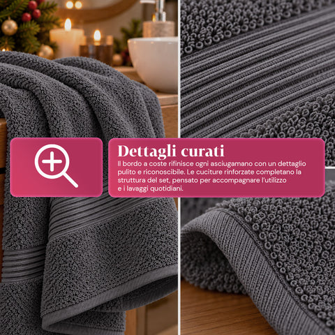 Lot de 3 serviettes de bain 100 % coton – Ensemble comprenant une serviette de 90x140, une serviette de 60x100 et une serviette d’invité de 40x60 cm, douces et absorbantes, 6 couleurs