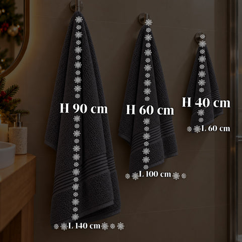 Lot de 3 serviettes de bain 100 % coton – Ensemble comprenant une serviette de 90x140, une serviette de 60x100 et une serviette d’invité de 40x60 cm, douces et absorbantes, 6 couleurs