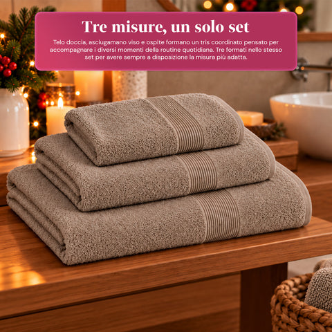 Lot de 3 serviettes de bain 100 % coton – Ensemble comprenant une serviette de 90x140, une serviette de 60x100 et une serviette d’invité de 40x60 cm, douces et absorbantes, 6 couleurs