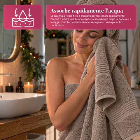 Lot de 3 serviettes de bain 100 % coton – Ensemble comprenant une serviette de 90x140, une serviette de 60x100 et une serviette d’invité de 40x60 cm, douces et absorbantes, 6 couleurs