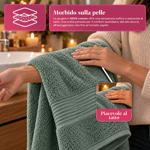 Lot de 3 serviettes de bain 100 % coton – Ensemble comprenant une serviette de 90x140, une serviette de 60x100 et une serviette d’invité de 40x60 cm, douces et absorbantes, 6 couleurs