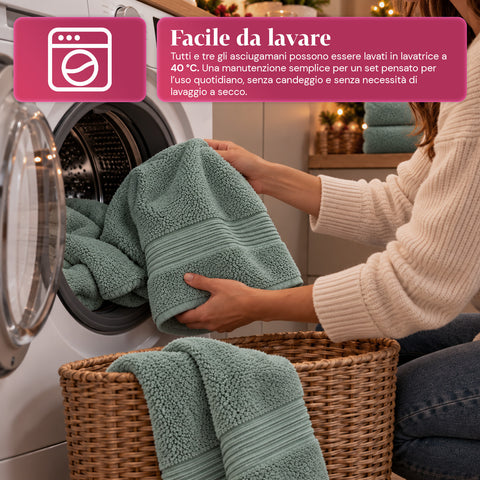 Lot de 3 serviettes de bain 100 % coton – Ensemble comprenant une serviette de 90x140, une serviette de 60x100 et une serviette d’invité de 40x60 cm, douces et absorbantes, 6 couleurs