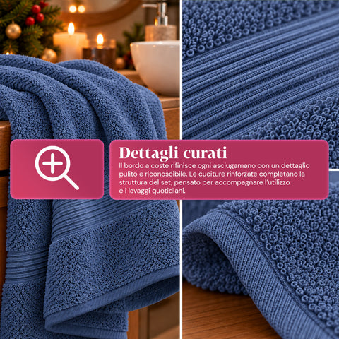 Lot de 3 serviettes de bain 100 % coton – Ensemble comprenant une serviette de 90x140, une serviette de 60x100 et une serviette d’invité de 40x60 cm, douces et absorbantes, 6 couleurs