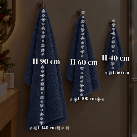 Lot de 3 serviettes de bain 100 % coton – Ensemble comprenant une serviette de 90x140, une serviette de 60x100 et une serviette d’invité de 40x60 cm, douces et absorbantes, 6 couleurs