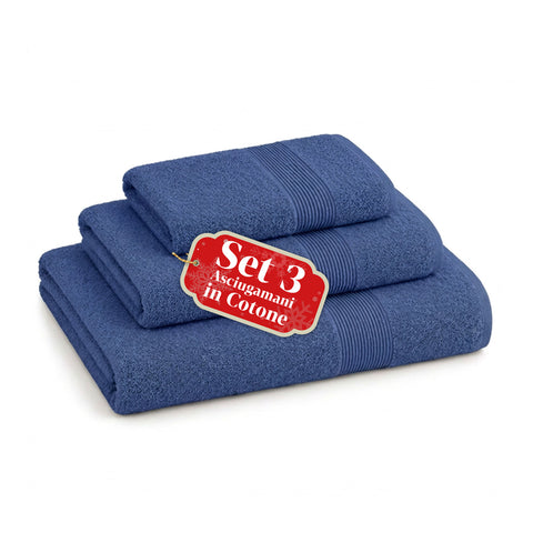 Lot de 3 serviettes de bain 100 % coton – Ensemble comprenant une serviette de 90x140, une serviette de 60x100 et une serviette d’invité de 40x60 cm, douces et absorbantes, 6 couleurs