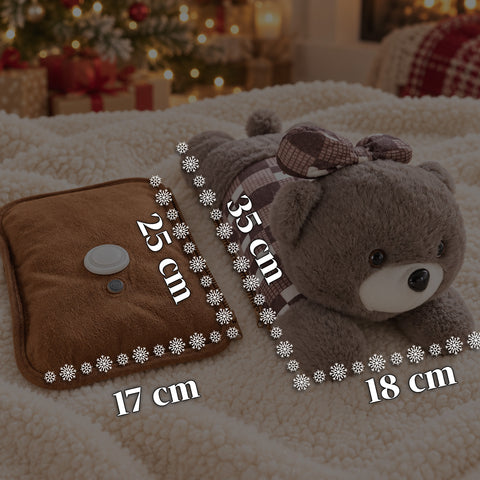 Chauffe-mains électrique en peluche avec bouillotte rechargeable, 2 poches, chaleur pendant 4 à 5 heures, déhoussable avec fermeture éclair – boîte mystère