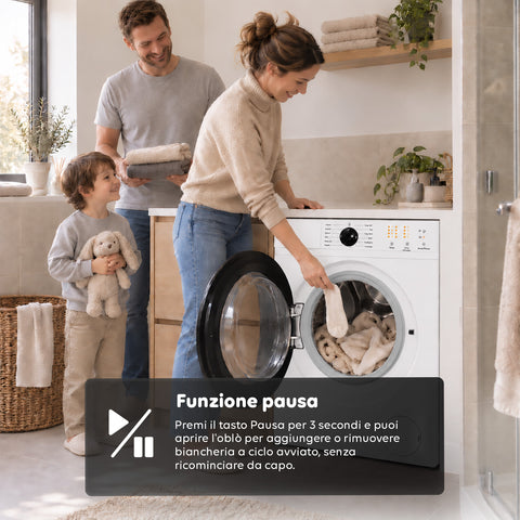 Lave-linge à chargement frontal 6 kg, classe A, 1200 tr/min, compact de 41 cm, lavage à la vapeur, tambour nid-d’abeilles, sécurité enfants, blanc ou gris
