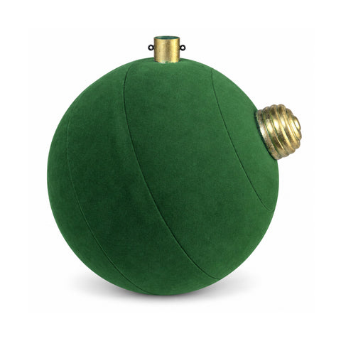 Base Albero di Natale a Palla Gigante Effetto Velluto 41x41x44 cm per Alberi fino a 180 cm - Copribase con Aggancio Ø 4 cm, Rosso Bordeaux Verde