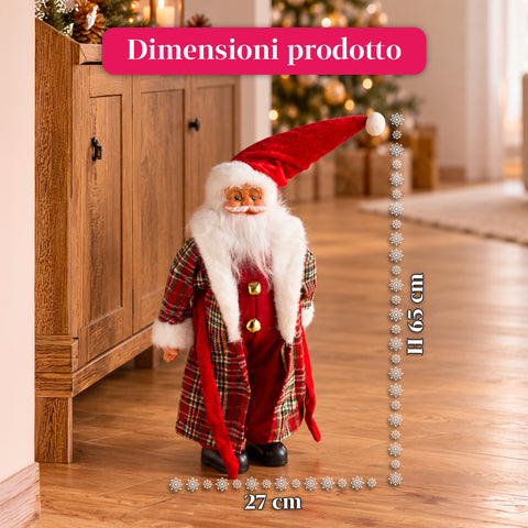 Père Noël avec lumières et musique, statue décorative de Noël de 65-95-120 cm, ornement lumineux à piles – boîte mystère
