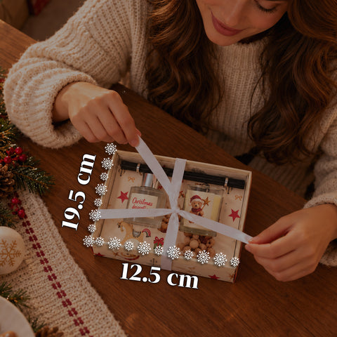 Coffret parfum d’intérieur avec diffuseur à bâtonnets et bougie parfumée, fragrances de Noël, coffret cadeau de Noël