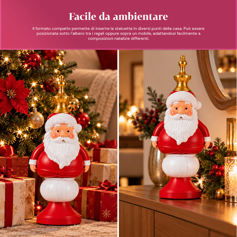 Statuette de Noël de 35 cm en résine, décoration de Noël avec père Noël, soldat casse-noisette et ourson, rouge ou blanc, intérieur et extérieur