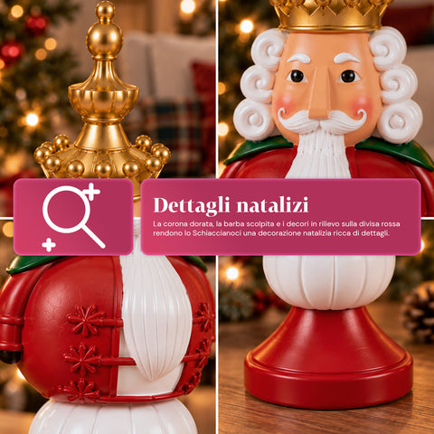 Statuette de Noël de 35 cm en résine, décoration de Noël avec père Noël, soldat casse-noisette et ourson, rouge ou blanc, intérieur et extérieur