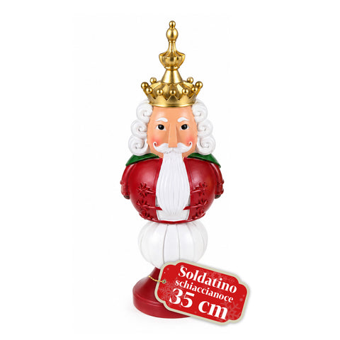 Statuette de Noël de 35 cm en résine, décoration de Noël avec père Noël, soldat casse-noisette et ourson, rouge ou blanc, intérieur et extérieur