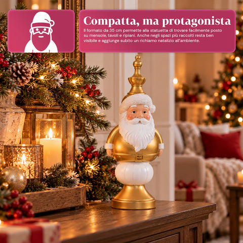 Statuette de Noël de 35 cm en résine, décoration de Noël avec père Noël, soldat casse-noisette et ourson, rouge ou blanc, intérieur et extérieur