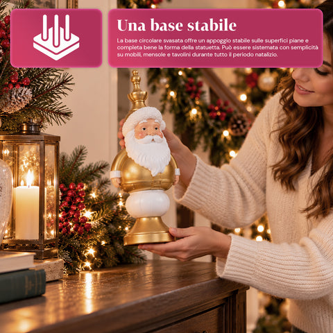 Statuette de Noël de 35 cm en résine, décoration de Noël avec père Noël, soldat casse-noisette et ourson, rouge ou blanc, intérieur et extérieur