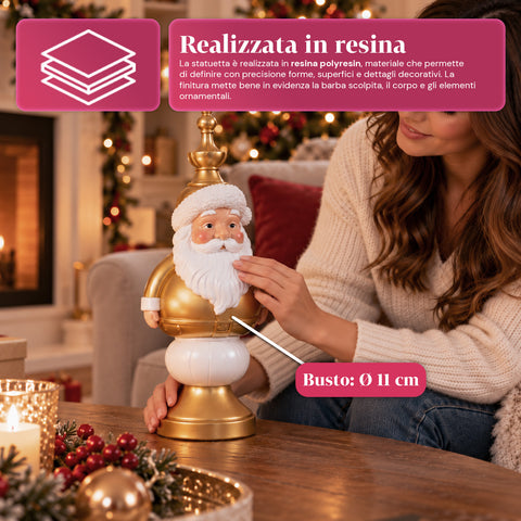 Statuette de Noël de 35 cm en résine, décoration de Noël avec père Noël, soldat casse-noisette et ourson, rouge ou blanc, intérieur et extérieur