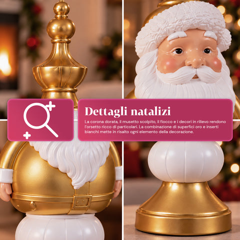 Statuette de Noël de 35 cm en résine, décoration de Noël avec père Noël, soldat casse-noisette et ourson, rouge ou blanc, intérieur et extérieur
