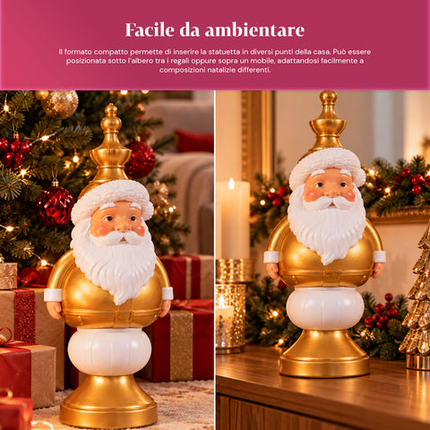 Statuette de Noël de 35 cm en résine, décoration de Noël avec père Noël, soldat casse-noisette et ourson, rouge ou blanc, intérieur et extérieur