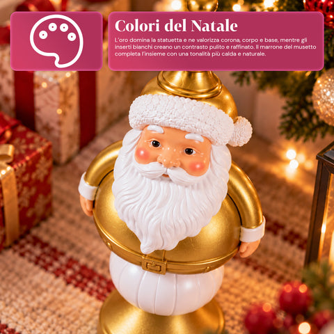 Statuette de Noël de 35 cm en résine, décoration de Noël avec père Noël, soldat casse-noisette et ourson, rouge ou blanc, intérieur et extérieur