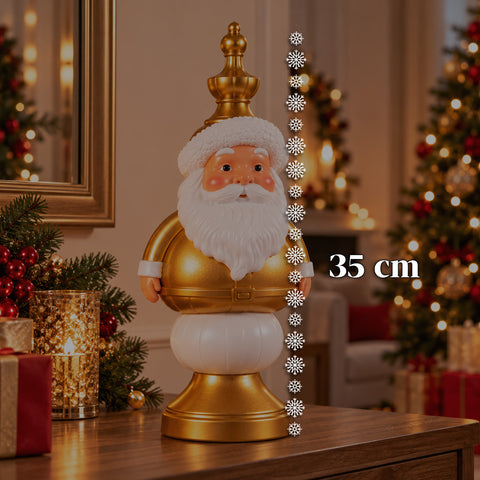 Statuette de Noël de 35 cm en résine, décoration de Noël avec père Noël, soldat casse-noisette et ourson, rouge ou blanc, intérieur et extérieur