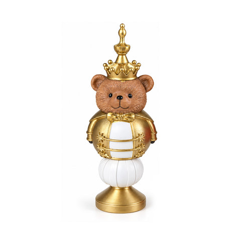 Statuette de Noël de 35 cm en résine, décoration de Noël avec père Noël, soldat casse-noisette et ourson, rouge ou blanc, intérieur et extérieur