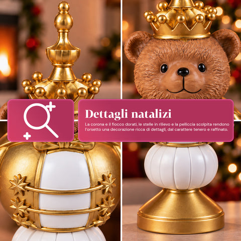 Statuette de Noël de 35 cm en résine, décoration de Noël avec père Noël, soldat casse-noisette et ourson, rouge ou blanc, intérieur et extérieur