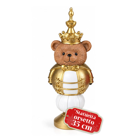 Statuette de Noël de 35 cm en résine, décoration de Noël avec père Noël, soldat casse-noisette et ourson, rouge ou blanc, intérieur et extérieur