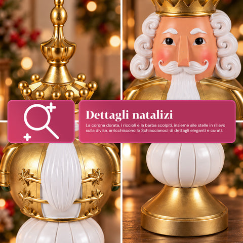 Statuette de Noël de 35 cm en résine, décoration de Noël avec père Noël, soldat casse-noisette et ourson, rouge ou blanc, intérieur et extérieur