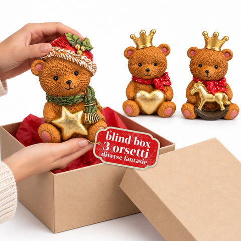 Ourson décoratif de Noël en polyrésine 16x15x21 cm, objet décoratif en forme d’ours de Noël, figurine ornementale, décoration pour la maison, modèles assortis