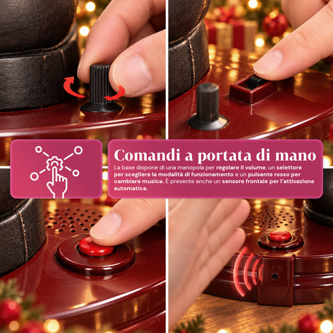 Père Noël dansant de 150 cm avec musique, chant et mouvement - Décoration de Noël d'intérieur avec bouton, base de 38 cm, rouge