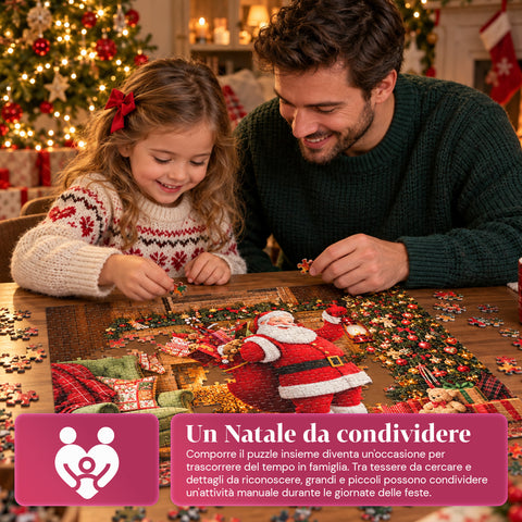Puzzle de Noël de 300 pièces, 2 modèles assortis expédiés aléatoirement, scène de Noël avec décorations festives, en papier, dimensions 52,5x36,7 cm