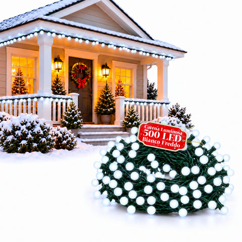Guirlande lumineuse 500 LED Cherry de 12,5 m, 8 jeux de lumière, IP44