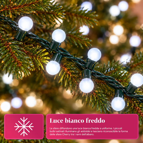 Guirlande lumineuse 500 LED Cherry de 12,5 m, 8 jeux de lumière, IP44